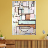 MONDRIAN - Comp. met kleurvlakken: GEVEL - 1914 Canvas Afdruk (Insitu (Woonkamer))