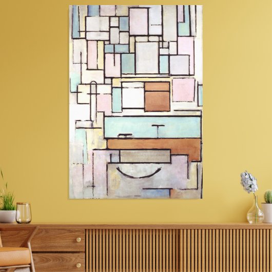 MONDRIAN - Comp. met kleurvlakken: GEVEL - 1914 Canvas Afdruk (Insitu (Woonkamer))