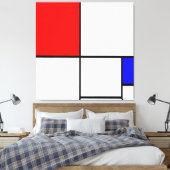 MONDRIAN - COMPOSITIE A met ROOD en BLAUW - 1932 Canvas Afdruk (Insitu (Slaapkamer))