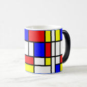 Mondrian - Compositie II - Kleur veranderende mok (Voorkant rechts)