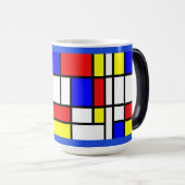 Mondrian - Compositie II - Kleur veranderende mok (Voorkant rechts)