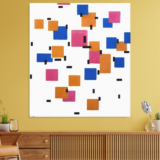 MONDRIAN - COMPOSITIE IN KLEUR A - 1917 - CANVAS AFDRUK (Insitu (Woonkamer))