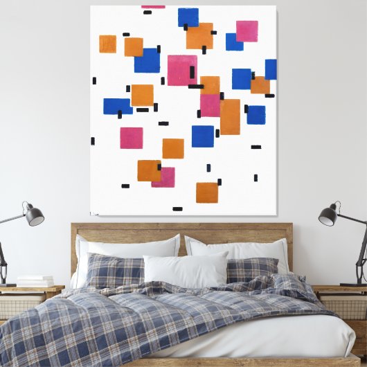 MONDRIAN - COMPOSITIE IN KLEUR A - 1917 - CANVAS AFDRUK (Insitu (Slaapkamer))