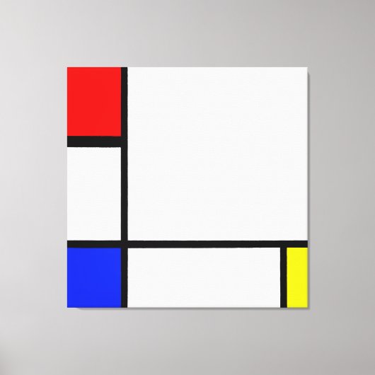 MONDRIAN - COMPOSITIE IV met ROOD, BLAUW & GEEL Canvas Afdruk (Voorkant)