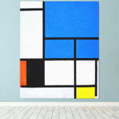 MONDRIAN - COMPOSITIE MET GROOT BLAUW VLAK 1921 CANVAS AFDRUK (Insitu (Houten vloer))