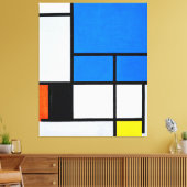 MONDRIAN - COMPOSITIE MET GROOT BLAUW VLAK 1921 CANVAS AFDRUK (Insitu (Woonkamer))