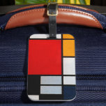 Mondrian - Compositie met groot rood vlak Bagagelabel<br><div class="desc">Compositie met groot rood vlak,  beroemd schilderij van Piet Mondrian.</div>