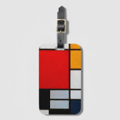 Mondrian - Compositie met groot rood vlak Bagagelabel (Voorkant (verticaal))