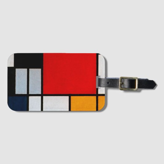 Mondrian - Compositie met groot rood vlak Bagagelabel (Voorkant (horizontaal))