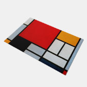 Mondrian - Compositie met groot rood vlak Deurmat (Schuin)