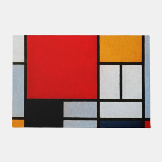 Mondrian - Compositie met groot rood vlak Deurmat (Voorkant)