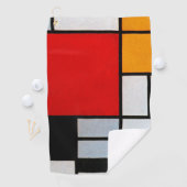 Mondrian - Compositie met groot rood vlak Golfhanddoek (Insitu)