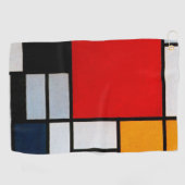 Mondrian - Compositie met groot rood vlak Golfhanddoek (Horizontaal)