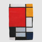 Mondrian - Compositie met groot rood vlak Golfhanddoek (Voorkant)
