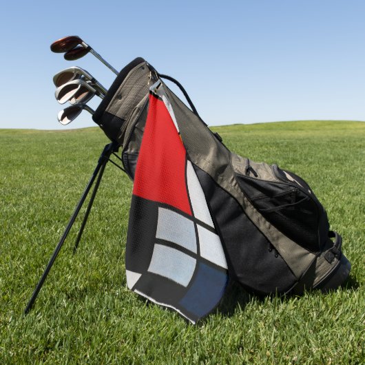 Mondrian - Compositie met groot rood vlak Golfhanddoek (Groen)
