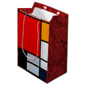 Mondrian - Compositie met groot rood vlak Medium Cadeauzakje (Voorkant Gekanteld)