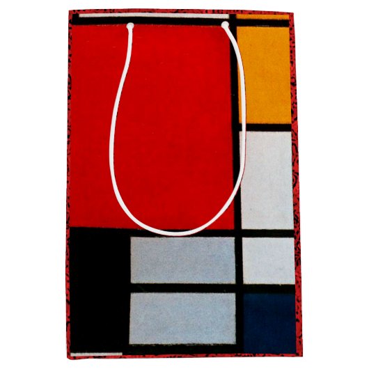 Mondrian - Compositie met groot rood vlak Medium Cadeauzakje (Voorkant)