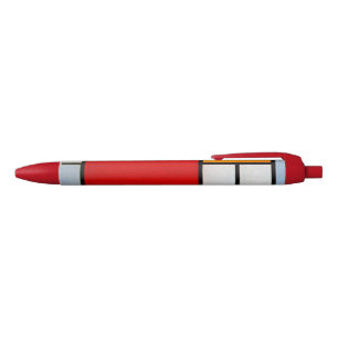 Mondrian - Compositie met groot rood vlak Zwarte Inkt Pen