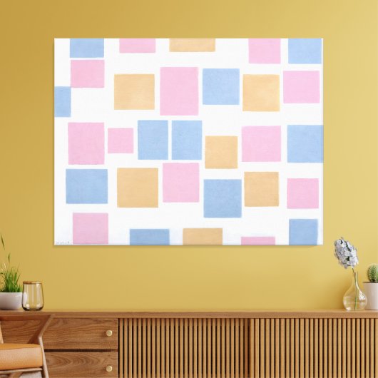 MONDRIAN - COMPOSITIE MET KLEURVLAKKEN 3 - 1917 CANVAS AFDRUK (Insitu (Woonkamer))