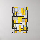 MONDRIAN - COMPOSITIE MET RASTER 1 - 1918 - CANVAS AFDRUK (Voorkant)