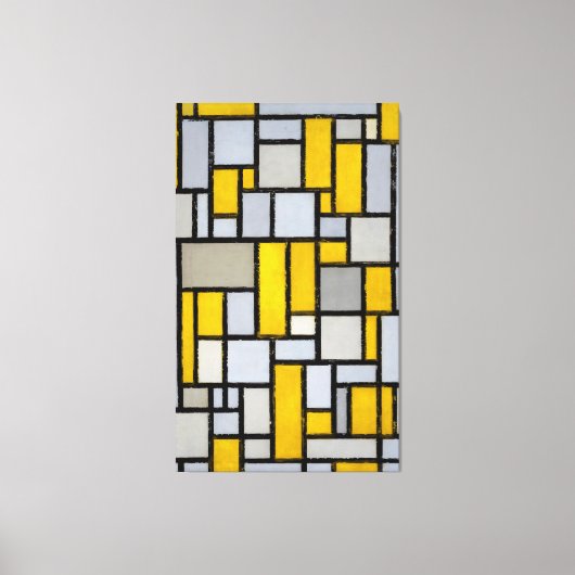 MONDRIAN - COMPOSITIE MET RASTER 1 - 1918 - CANVAS AFDRUK (Voorkant)