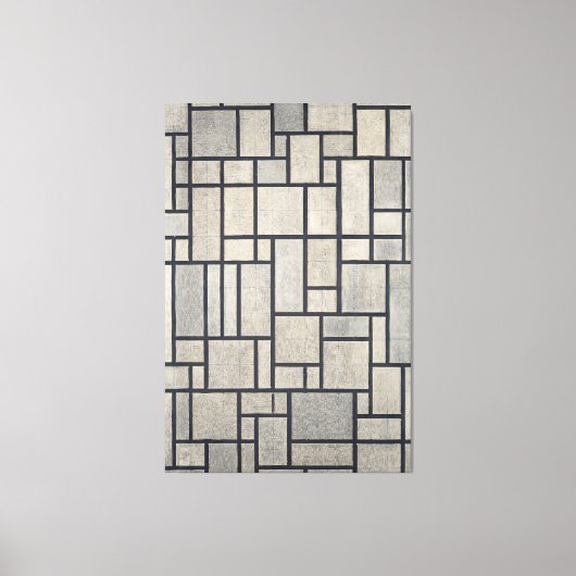 MONDRIAN - COMPOSITIE MET RASTER 2 - 1915-1942 - CANVAS AFDRUK (Voorkant)