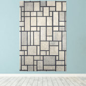 MONDRIAN - COMPOSITIE MET RASTER 2 - 1915-1942 - CANVAS AFDRUK (Insitu (Houten vloer))
