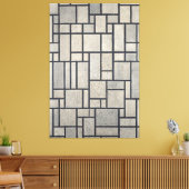 MONDRIAN - COMPOSITIE MET RASTER 2 - 1915-1942 - CANVAS AFDRUK (Insitu (Woonkamer))