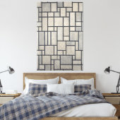 MONDRIAN - COMPOSITIE MET RASTER 2 - 1915-1942 - CANVAS AFDRUK (Insitu (Slaapkamer))