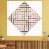 MONDRIAN - COMPOSITIE MET RASTER 4: RUIT - 1919 CANVAS AFDRUK (Insitu (Woonkamer))