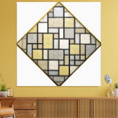 MONDRIAN - COMPOSITIE MET RASTER 5: RUIT - 1919 CANVAS AFDRUK (Insitu (Woonkamer))