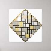 MONDRIAN - COMPOSITIE MET RASTER 5: RUIT - 1919 CANVAS AFDRUK (Voorkant)