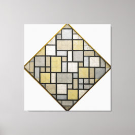 MONDRIAN - COMPOSITIE MET RASTER 5: RUIT - 1919 CANVAS AFDRUK