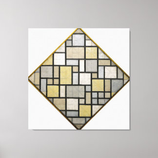 MONDRIAN - COMPOSITIE MET RASTER 5: RUIT - 1919 CANVAS AFDRUK