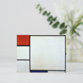 Mondrian - Compositie met Rood en Blauw Briefkaart (Staand voorkant)