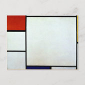 Mondrian - Compositie met Rood en Blauw Briefkaart (Voorkant)