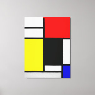 MONDRIAN COMPOSITIE MET ROOD, GEEL, ZWART 1921 CANVAS AFDRUK
