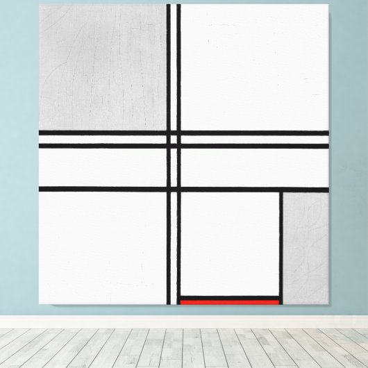 MONDRIAN - COMPOSITIE Nr. 1 GRIJS-ROOD - 1935 - Canvas Afdruk (Insitu (Houten vloer))
