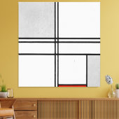 MONDRIAN - COMPOSITIE Nr. 1 GRIJS-ROOD - 1935 - Canvas Afdruk (Insitu (Woonkamer))
