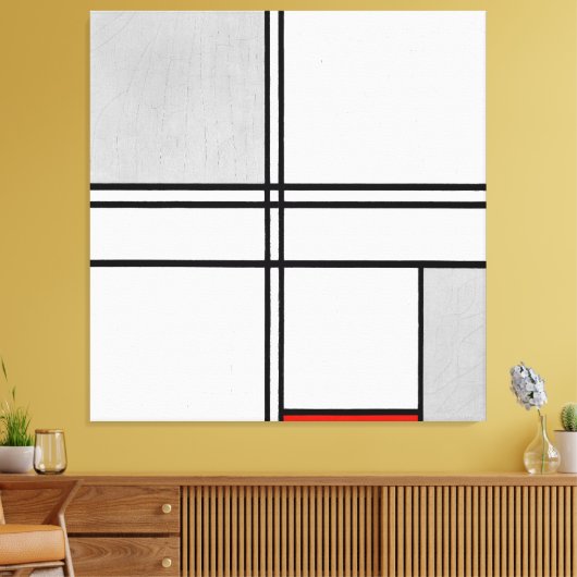 MONDRIAN - COMPOSITIE Nr. 1 GRIJS-ROOD - 1935 - Canvas Afdruk (Insitu (Woonkamer))