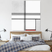 MONDRIAN - COMPOSITIE Nr. 1 GRIJS-ROOD - 1935 - Canvas Afdruk (Insitu (Slaapkamer))