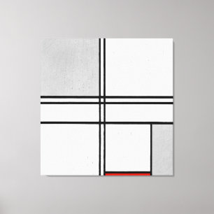 MONDRIAN - COMPOSITIE Nr. 1 GRIJS-ROOD - 1935 - Canvas Afdruk