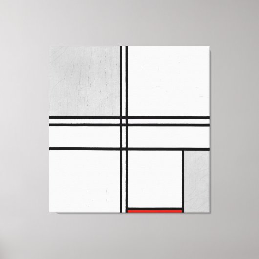 MONDRIAN - COMPOSITIE Nr. 1 GRIJS-ROOD - 1935 - Canvas Afdruk (Voorkant)