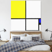 MONDRIAN - COMPOSITIE Nr. II met GEEL en BLAUW Canvas Afdruk (Insitu (Slaapkamer))