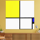 MONDRIAN - COMPOSITIE Nr. II met GEEL en BLAUW Canvas Afdruk (Insitu (Woonkamer))