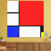 MONDRIAN - COMPOSITIE Nr. II met ROOD BLAUW GEEL Canvas Afdruk (Insitu (Woonkamer))