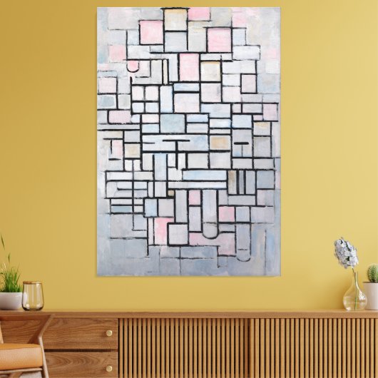 MONDRIAN - COMPOSITIE Nr. IV COMPOSITIE 6 - 1914 Canvas Afdruk (Insitu (Woonkamer))