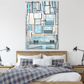 MONDRIAN - COMPOSITIE VI - 9 - BLAUWE GEVEL - 1914 CANVAS AFDRUK (Insitu (Slaapkamer))