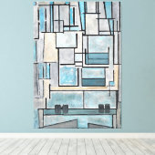 MONDRIAN - COMPOSITIE VI - 9 - BLAUWE GEVEL - 1914 CANVAS AFDRUK (Insitu (Houten vloer))