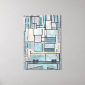 MONDRIAN - COMPOSITIE VI - 9 - BLAUWE GEVEL - 1914 CANVAS AFDRUK (Voorkant)
